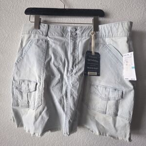 Casual Striped Mini Skirt Light Denim